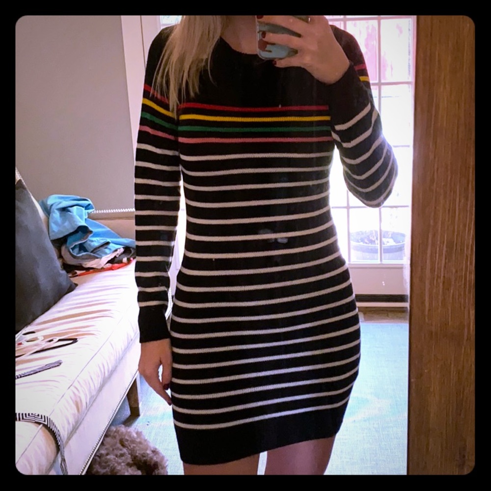 ASOS black striped sweater dress